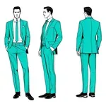 tailored teal suit image